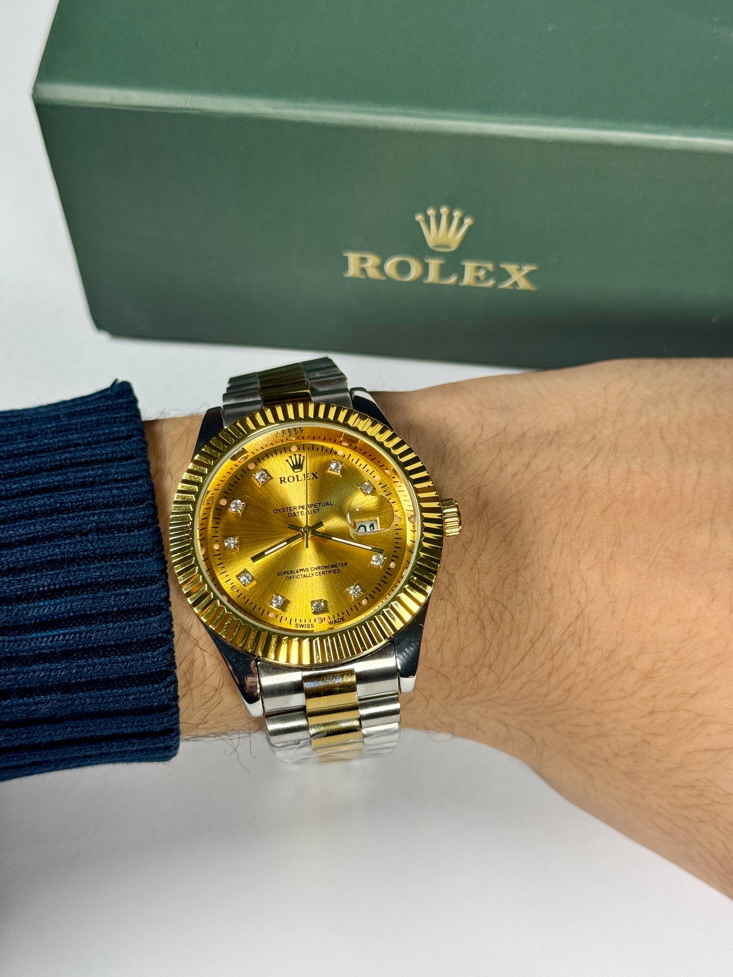 RLX Gold n Silver Watch For Men