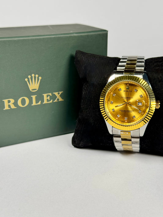 RLX Gold n Silver Watch For Men