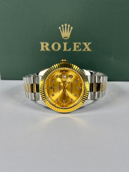 RLX Gold n Silver Watch For Men